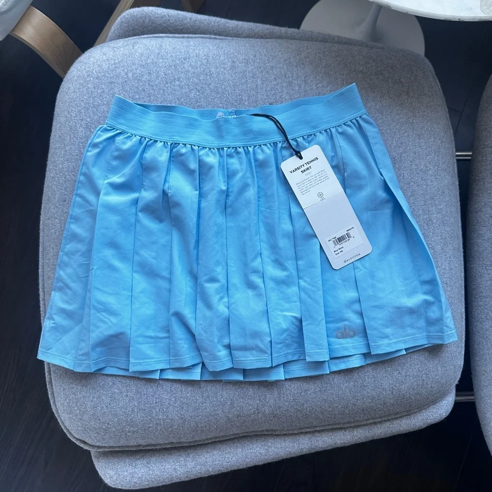 Alo Yoga Varsity Tennis Skirt Blue Skies Limited Edition XS